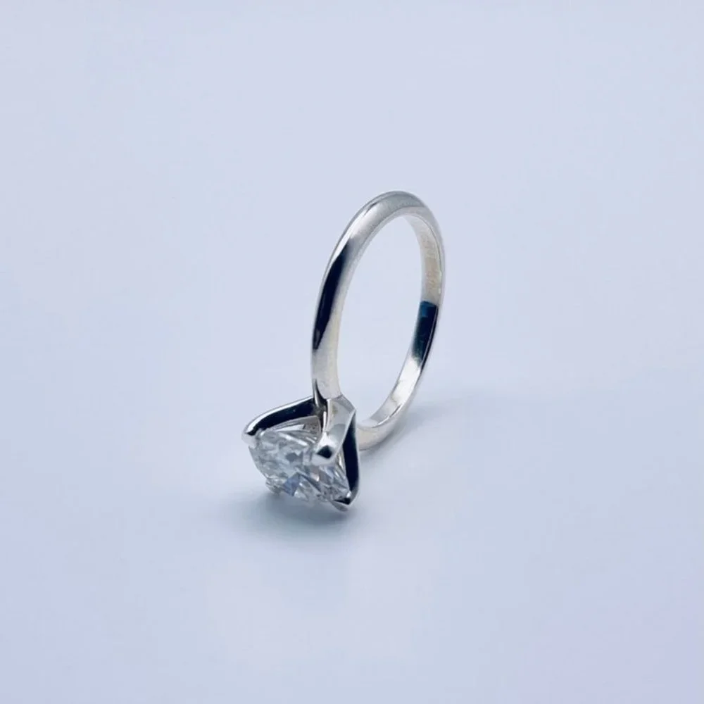 2ct D Round Cut Moissanite 4 Prong Solitaire Ring 14K Gold Plated Size 6 7 7.5 - Picture 7 of 10